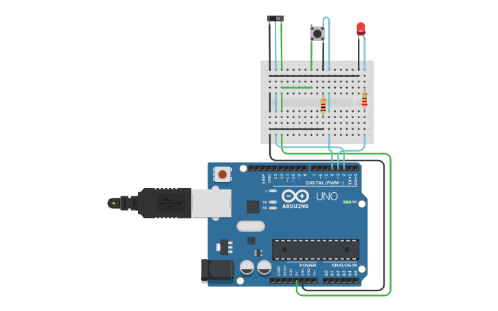 Circuit design Arduino - Slide Switch/Push Button + Led - Tinkercad