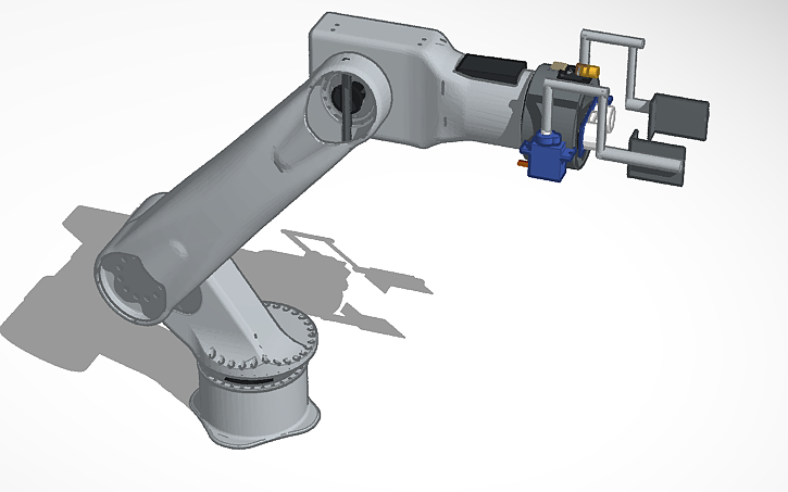 3D design robot arm with electronics accurate size - Tinkercad