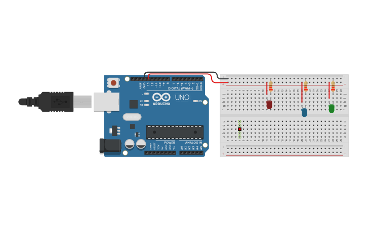 Circuit design arduino con leds - Tinkercad
