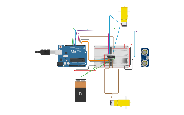 Circuit design Copy of sumo mf bot - Tinkercad