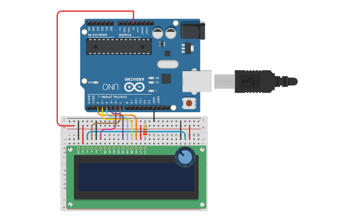 Circuit design Arduino LCD Display Project - Tinkercad