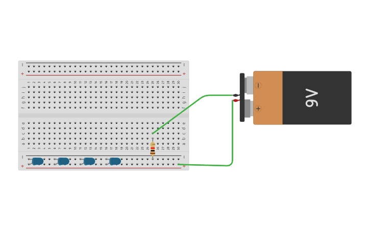 Circuit design parallel led project - Tinkercad