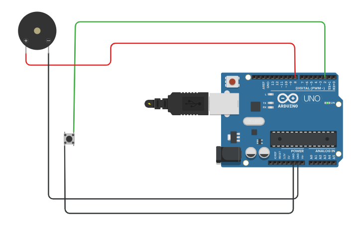 Circuit design interrupt based button counter - Tinkercad
