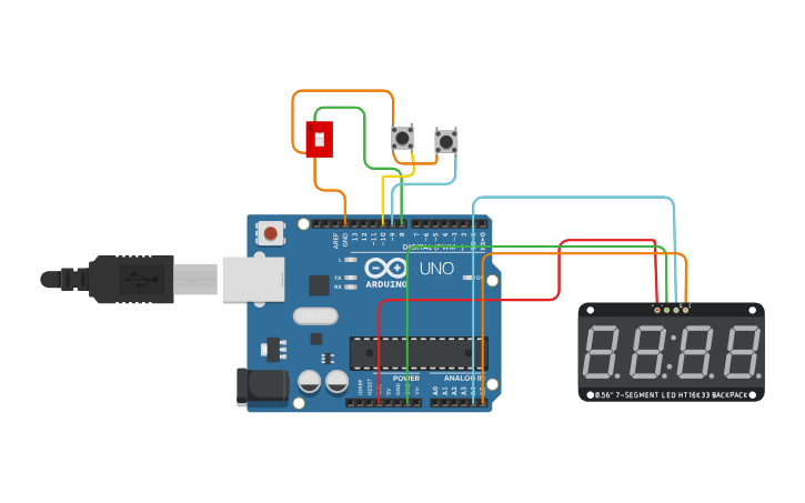 Circuit design RELOJ DIGITAL CON ARDUINO - Tinkercad