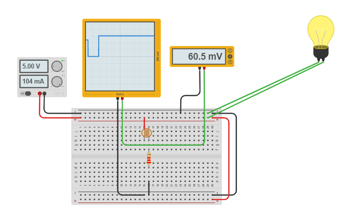 Circuit design LDR-base - Tinkercad