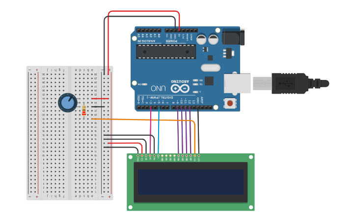 Circuit design lcd - Tinkercad