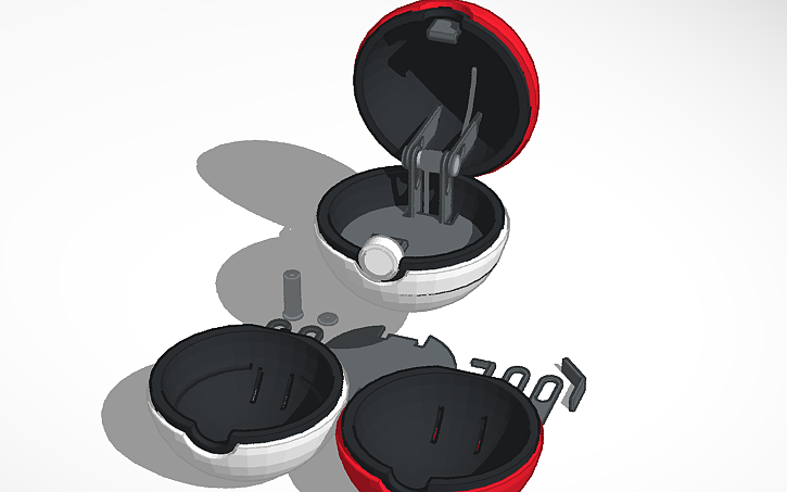 3D design pokeball #1 openable - Tinkercad