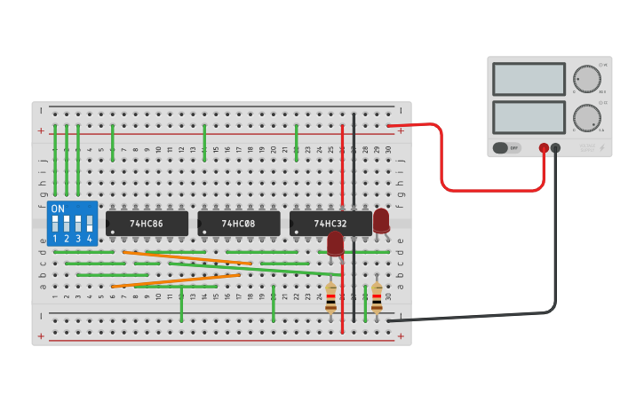 Circuit design Full Adder using basic gates - Tinkercad