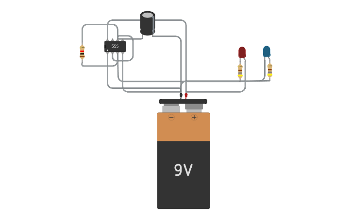 Circuit design police lights - Tinkercad
