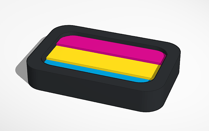 3D design 3 stripe 3D printable pin - Tinkercad