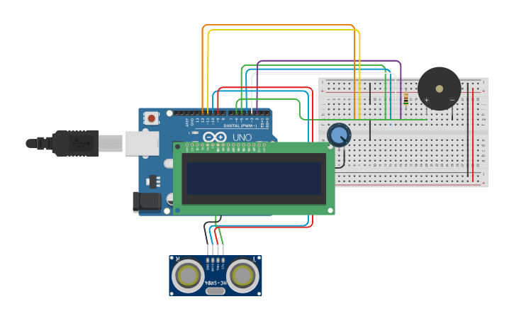 Mini Rader Design Circuit design Mini Project 1A Radar System - Tinkercad