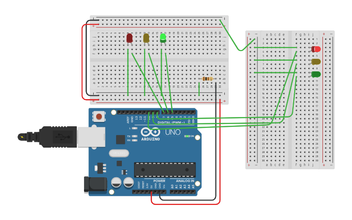 Tinker Ui Circuit design 交通號誌控制33 - Tinkercad