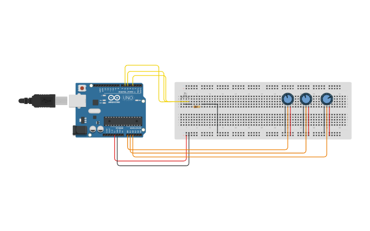 Circuit design led rgb - Tinkercad