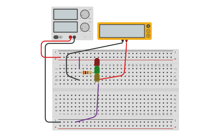 Circuit design Led y pulsadores - Tinkercad