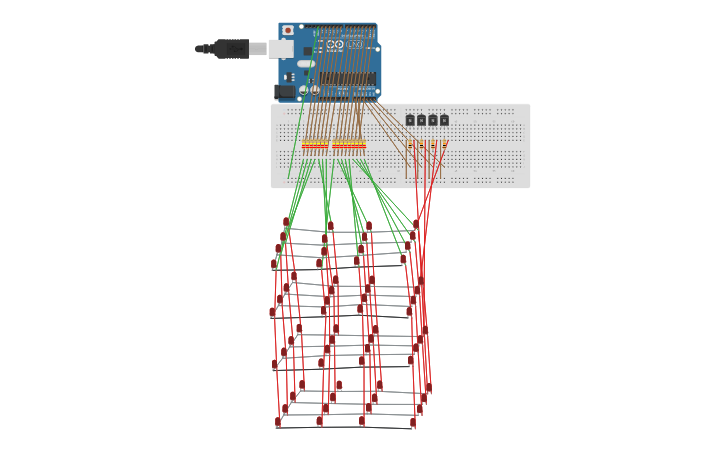 Circuit design Cubo LED 4x4x4 - Tinkercad