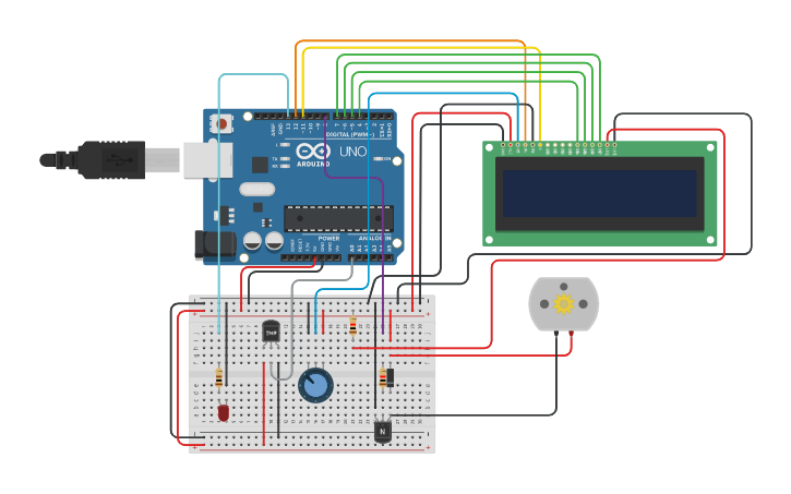 Circuit design Automatic Room Temperature Control System - Tinkercad