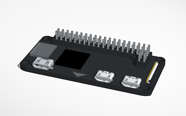 3D design raspberry pi 0w scale model - Tinkercad