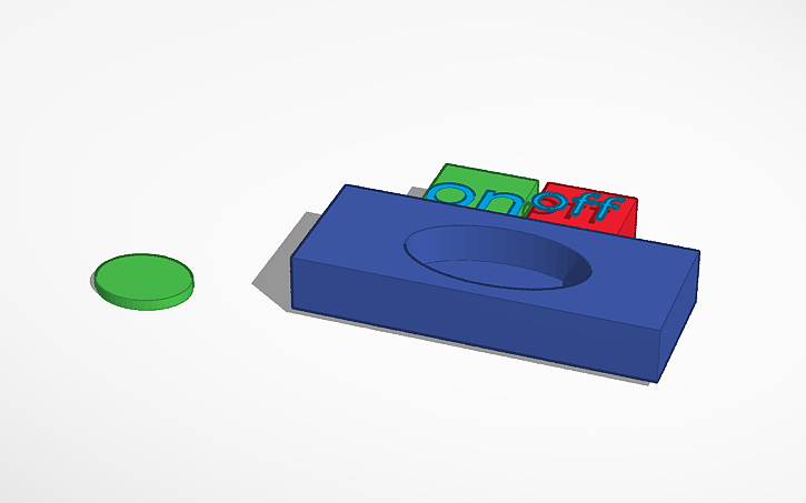 Toggle Button Cad 3D design toggle switch - Tinkercad
