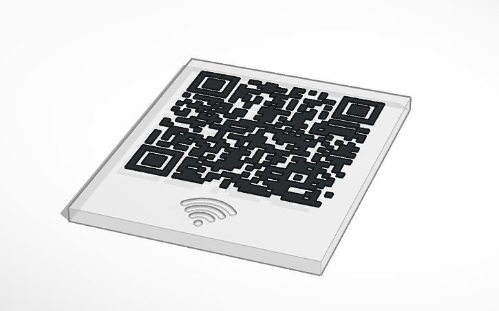 Rev Qr Code 3D design WiFi QR Code Sign with embedded Magnet and NFC recess - Tinkercad