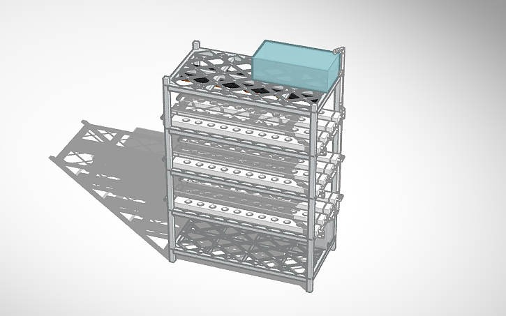 Nul Rack 3D design Hydroponic Rack - Tinkercad