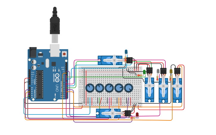 Circuit design joystick con arduino - Tinkercad