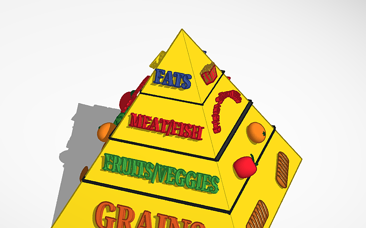 3D design Design Challenge 6 Food Pyramid - Tinkercad