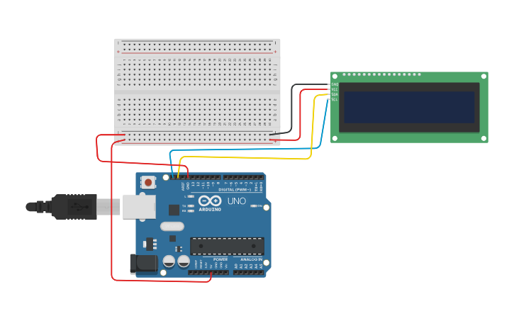 Circuit design LCD螢幕顯示 - Tinkercad