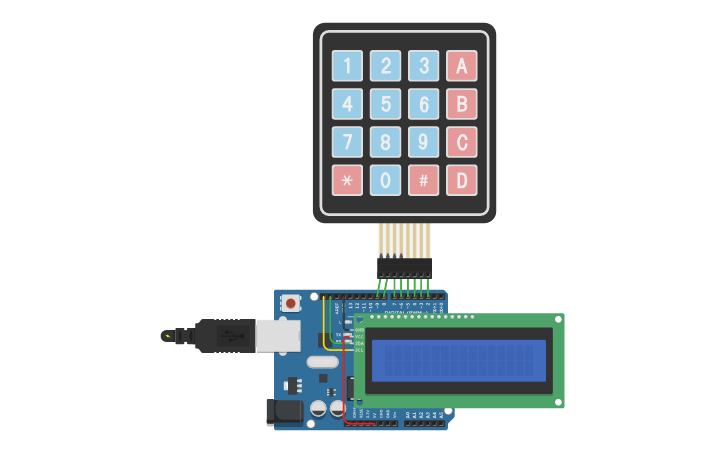 Circuit design Arduino simple calculator - Tinkercad
