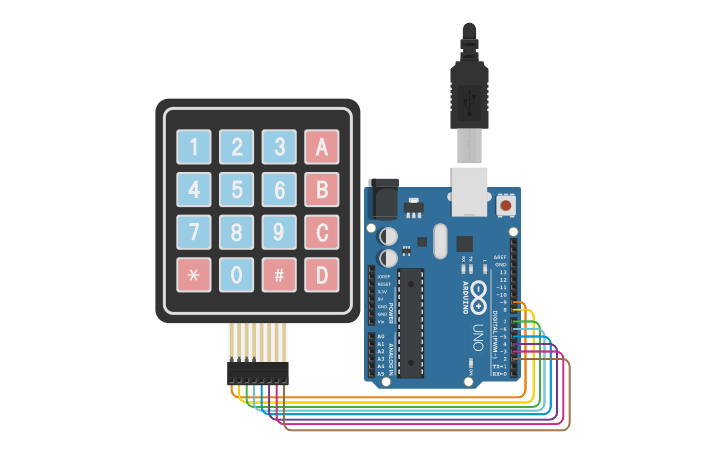 Circuit design Arduino keyboard kullanımı - Tinkercad