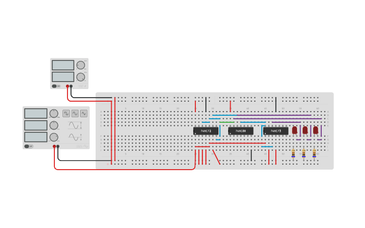 Circuit design 3 bit synchronous counter - Tinkercad
