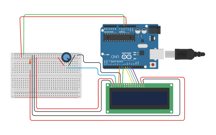 Circuit design Arduino LCD - Tinkercad