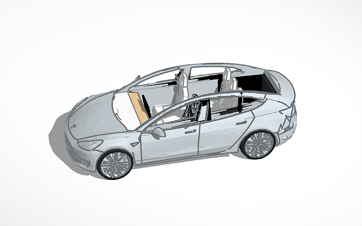 3D design Tesla Crash Dummy Car - Tinkercad