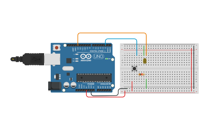Circuit design Arduino Push Button - Tinkercad