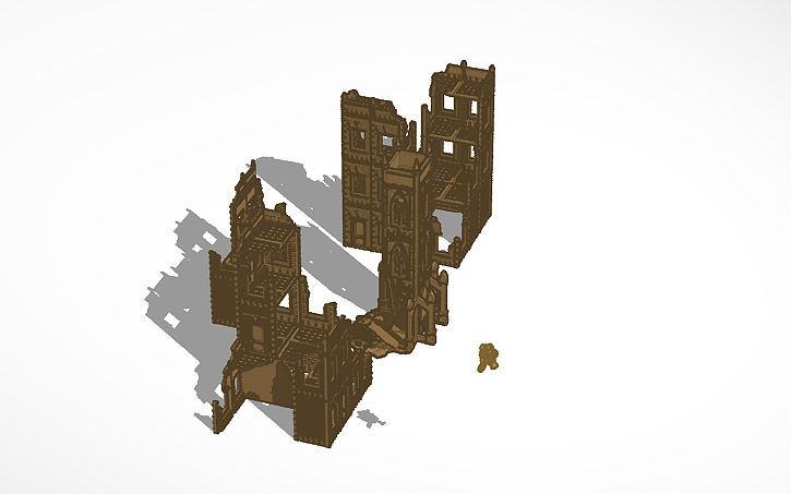 3D design broken buildings - Tinkercad