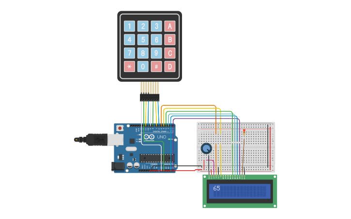 Circuit design Keypad - Tinkercad