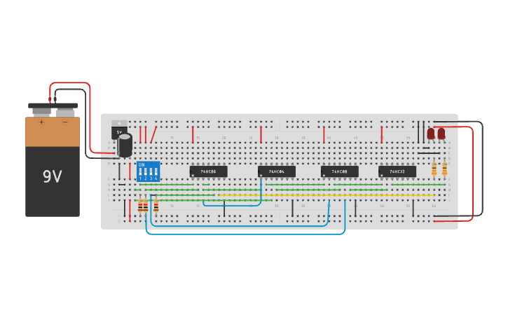 Circuit design Full Subtractor - Tinkercad
