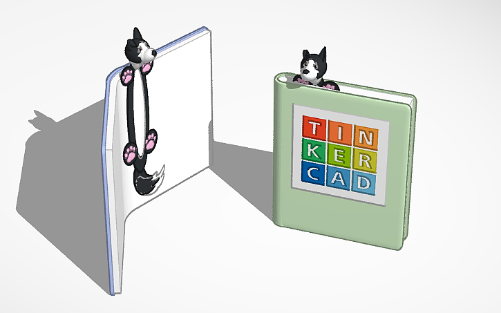 3D design Border Collie Bookmark - Tinkercad