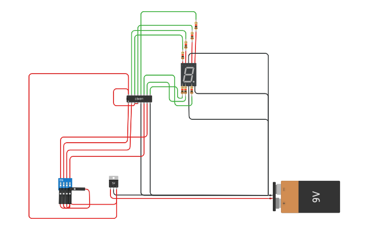 Circuit design 7 segment display and CD4511 powerd by 5V regulator ...
