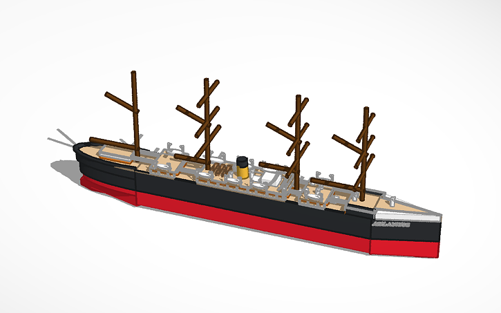 3D design S.S Atlantic (1870) - Tinkercad