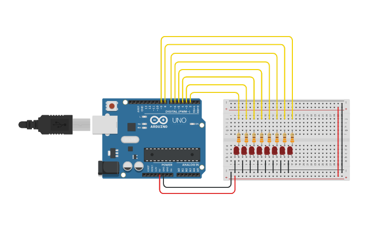 Circuit design COMENDADOR - MODULE 01 - LED DISPLAY MODULE - Tinkercad