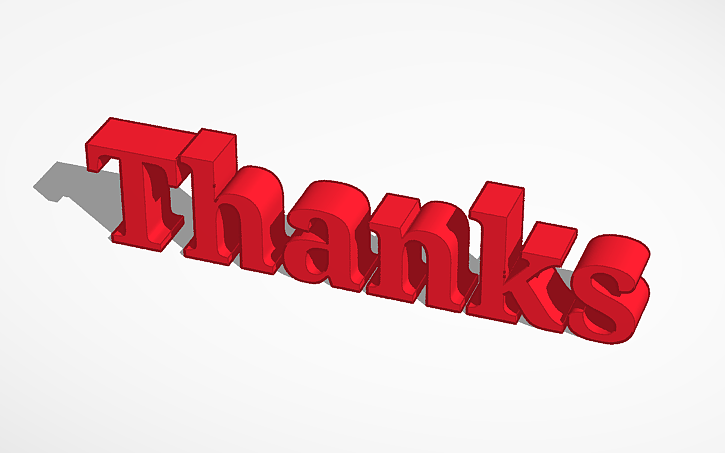 3D design Thanks - Tinkercad