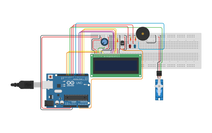 Circuit design Arduino Sistema de Incendios - Tinkercad