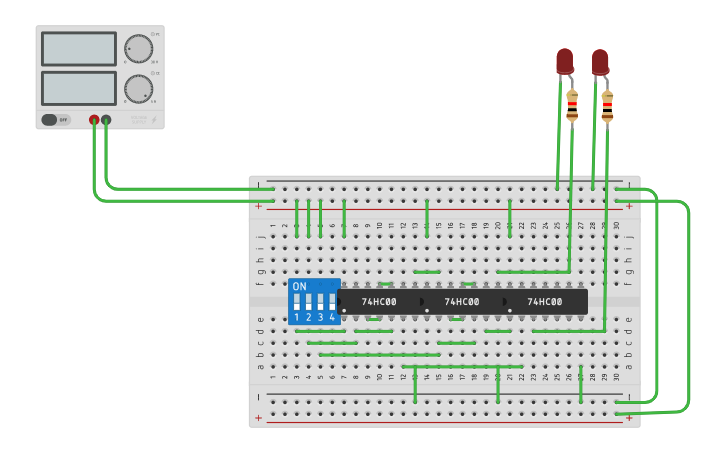Circuit design full subtractor using NAND gate only - Tinkercad