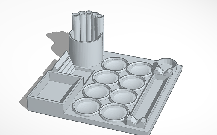 3D design Painter Plate - Tinkercad