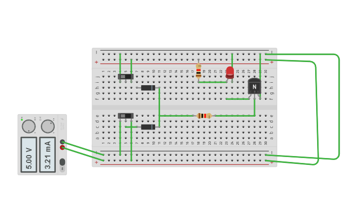 Circuit design DTL NOR GATE - Tinkercad