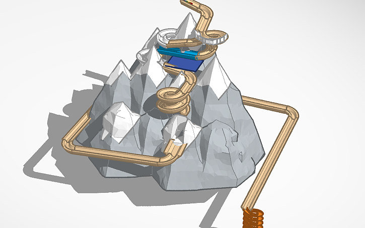 3D design down mount everest - marble run - Tinkercad
