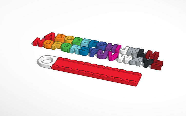 3D design Keychain Template - Tinkercad
