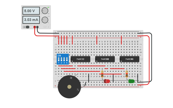 Circuit design Safety Control System (SCS) - Tinkercad