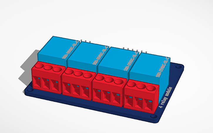 3D design 4 Relay Module (5V) - V0.1 - Tinkercad