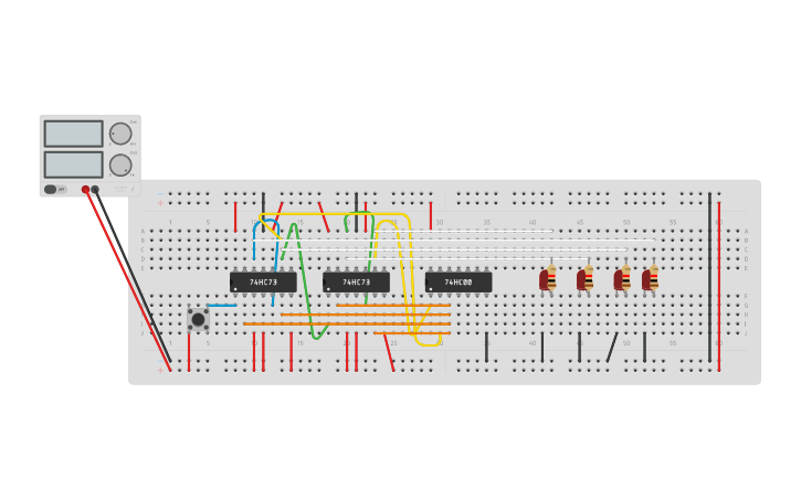 Circuit design Mod-10 Up Counter - Tinkercad
